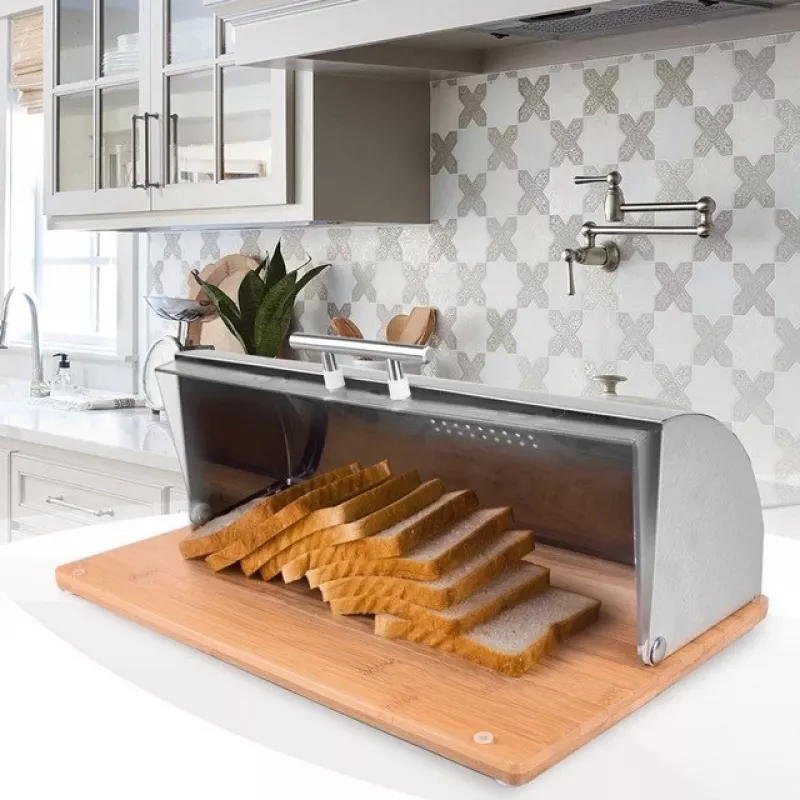 Bread box Maestro MR-1670S stainless steel, countertop 370×240×140 mm