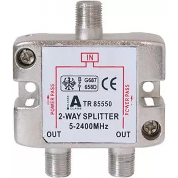 2-way SAT Splitter ShiverPeaks BASIC-S 5–2400 MHz with DC pass