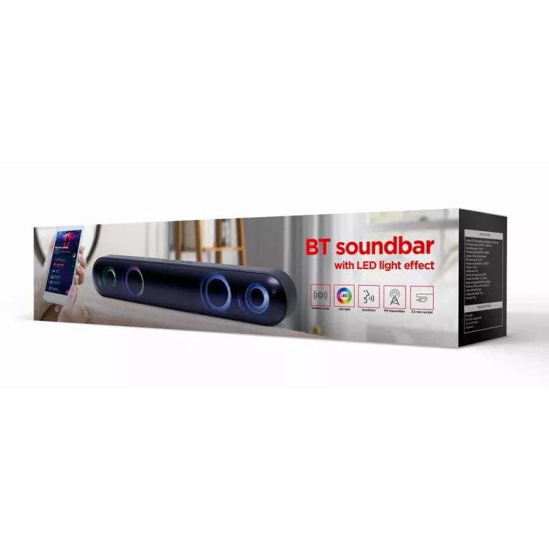 Gembird SPKBT-BAR400L soundbar speaker Black 2.0 channels 10 W