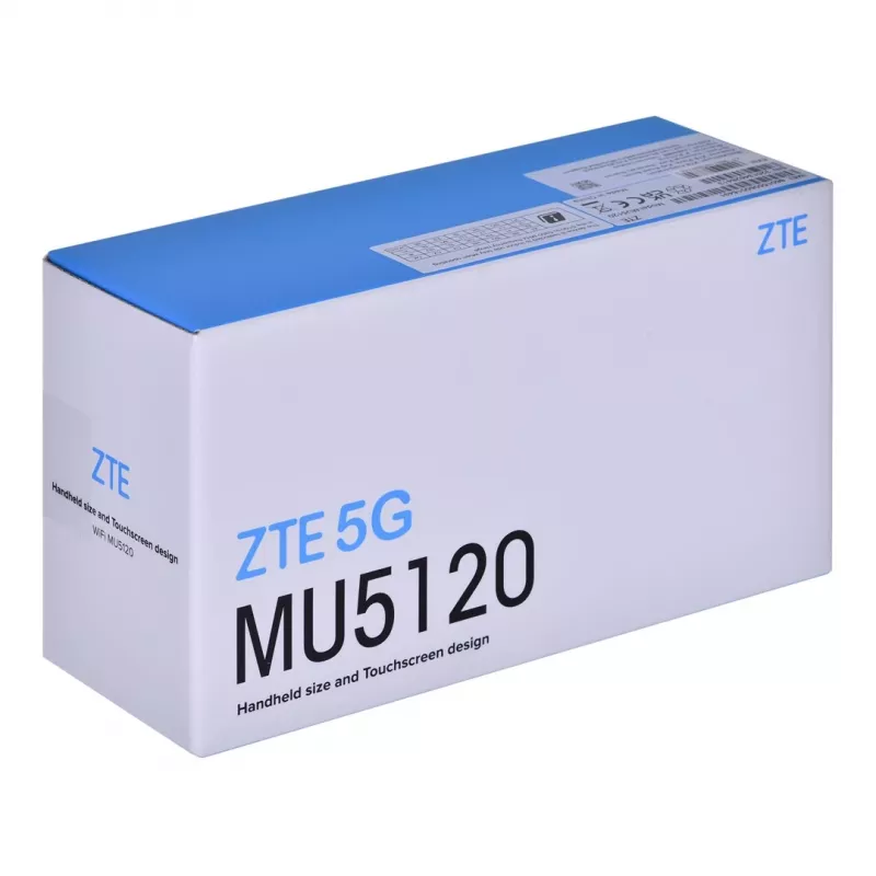 Cellular modem ZTE MU5120 5G — touchscreen, 9800 mAh battery, Qualcomm SDX62, dual-band Wi‑Fi, up to 64 devices