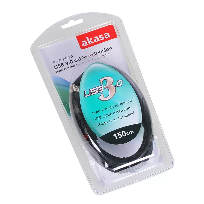 USB 3.0 Cable Akasa AK-CBUB02-15BK 1.5m Black