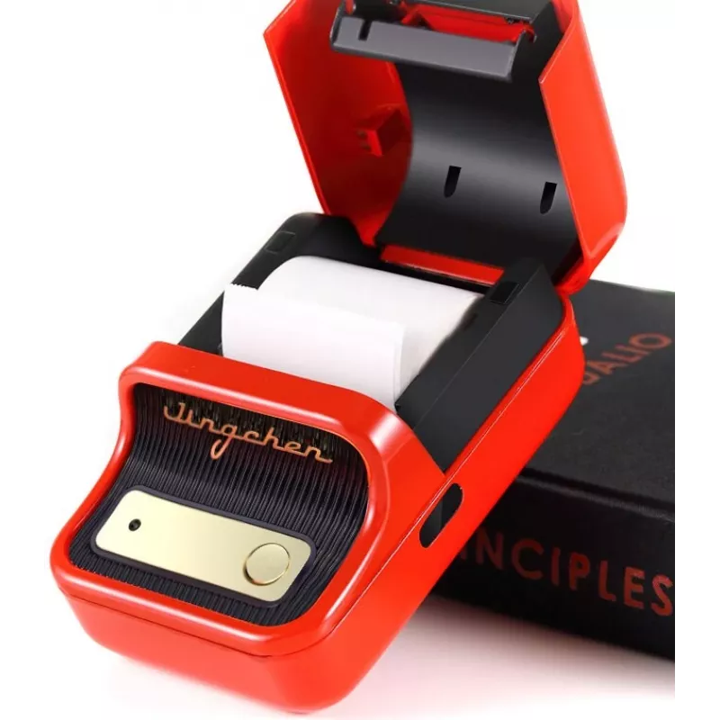 Label printer NIIMBOT B21S Red — compact thermal Bluetooth printer, 50 mm print width, 60 mm/s, 1200 mAh battery