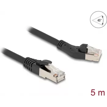 Network Cable DeLOCK RJ45 Cat.8.1 45° left angled 5m black