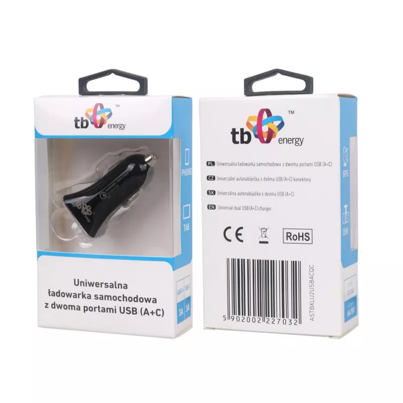Universal Car Charger USB a+c Qc Tb ASTBXLU2USBACQC