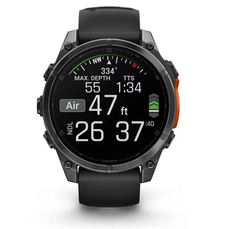 Garmin Fenix 8 3.56 cm (1.4) AMOLED 47 mm Digital 454 x 454 pixels Touchscreen Black Wi-Fi GPS (satellite)