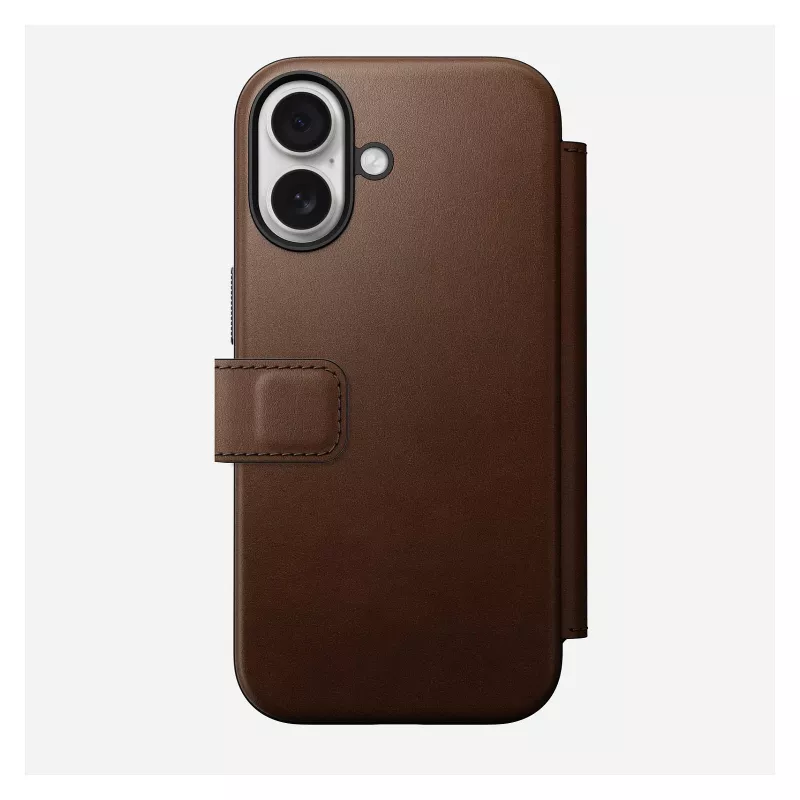 Folio phone case Nomad NM014209858 for Apple iPhone 17, 16 cm (6.3 inch), brown, 4 card pockets