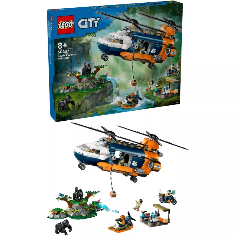 LEGO City 60437 Jungle explorer helicopter in base camp