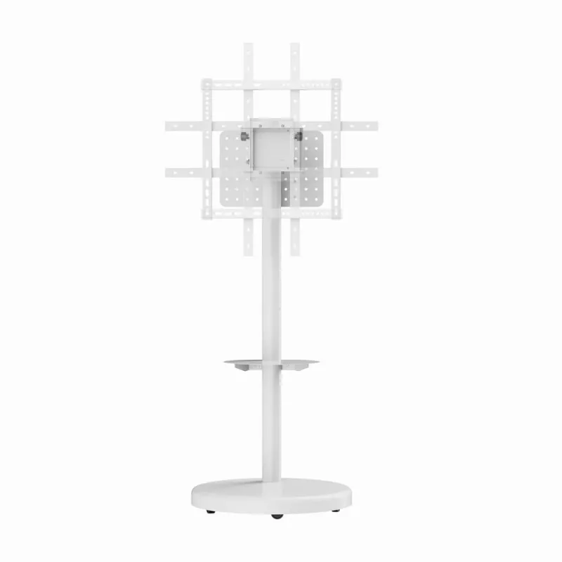 Floor TV stand GEMBIRD TVS-86TR-01-W for 37–86 inch TVs, white, swivel & tilt, VESA 200x200–600x400, max load 50 kg