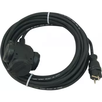 Extension cord PSSO 30247013, 3-way, 3×1.5 mm², 10 m, black