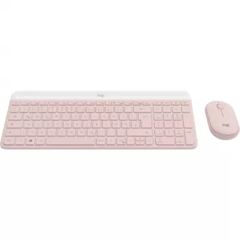 Logitech Slim Wireless Combo MK470 - Keyboard-and-Mouse-Set - Wireless - 2,4 GHz - QWERTY - rosé (920-011314)