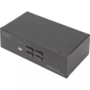 DIGITUS KVM Switch, 4 Port, Dual Display, 4K, DisplayPort®