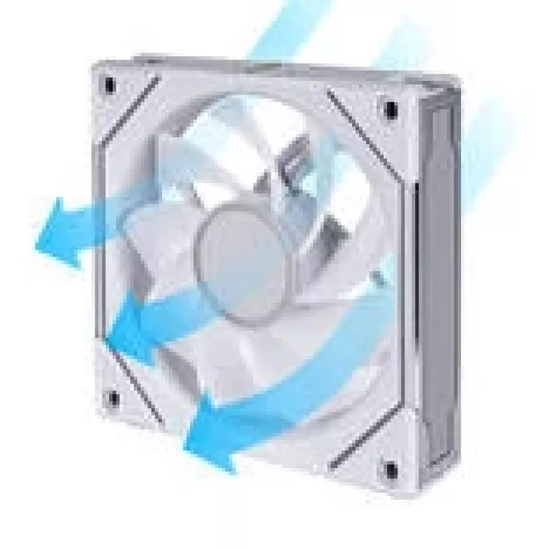 Computer case fan Lian Li Uni Fan 12RSLIN3W 120 mm White, 12 V, 0.2–2100 RPM, 2.66 mmH2O, FDB