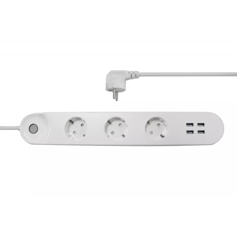 Smart power strip Denver SHP-300U 3 AC outlets Type E 4 White