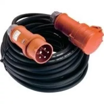 AS Schwabe power extension cable [ CEE-Plug - CEE Coupling] 32 A Black 25.00 m 61025 (61025)