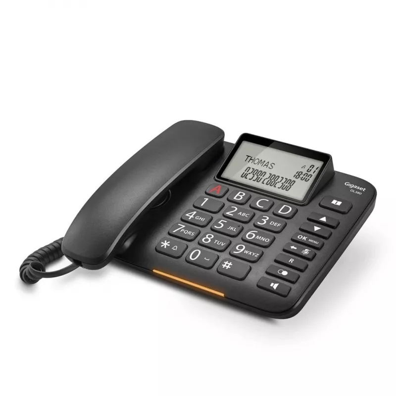 Analog telephone Gigaset DL380 Caller ID Wired handset Black