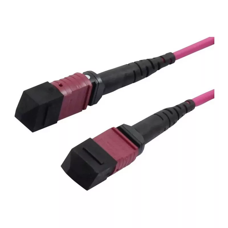 LWL-MTP-Female Patch Cable OM4 LowLoss(ELite), 12 fibre, Type B crossed, heather violet, 15m, Synergy 21 (S216792)