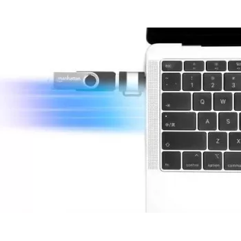 Manhattan 2-Piece Set: USB-C to USB-A and USB-A to USB-C Adapters, Male/Female conversions, 5 Gbps (USB 3.2 Gen1 aka USB 3.0), SuperSpeed USB, Black/Silver, Lifetime Warranty