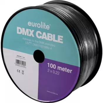 DMX cable EUROLITE 2x0.22mm 100m — shielded two-core cable for lighting control
