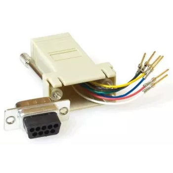 Cable gender changer MicroConnect SAD008 — RJ45 F to DB9 F, beige