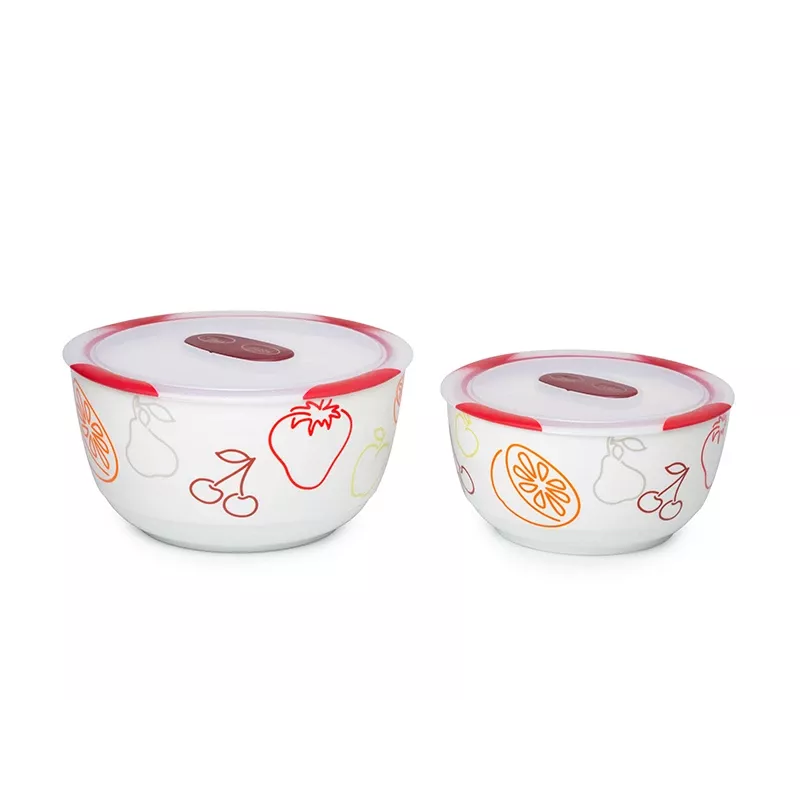Bowl set OURSSON BS4781RC/DC Round Ceramic 3L White 2 pcs