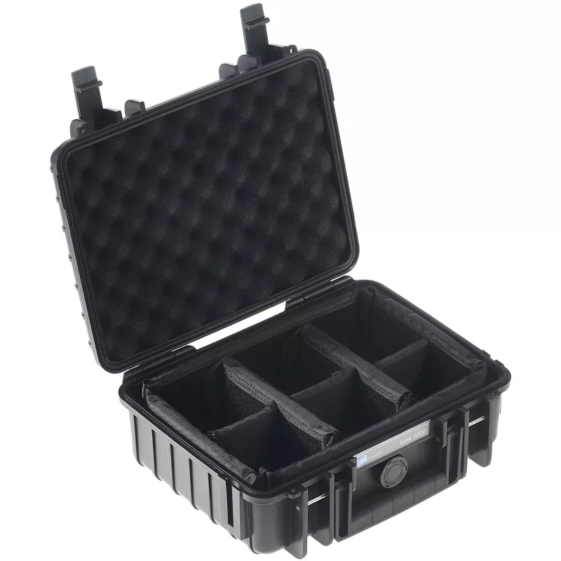 B&W Type 1000 black case with removable padded insert