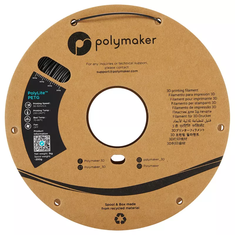 PETG 1,75mm BLACK 1kg