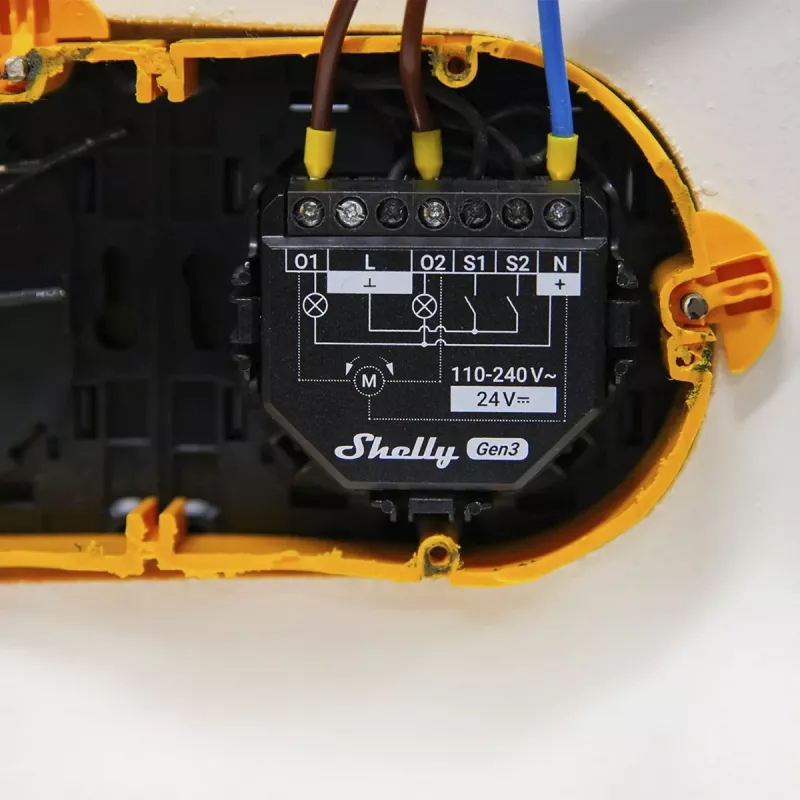 Smart switch Shelly 2PM Gen3 Black 2P Wireless 110-240V