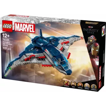 LEGO Quinjet construction set 76325 — Marvel, 1131 pieces, 5 minifigures, for ages 12+, 280×450×300 mm