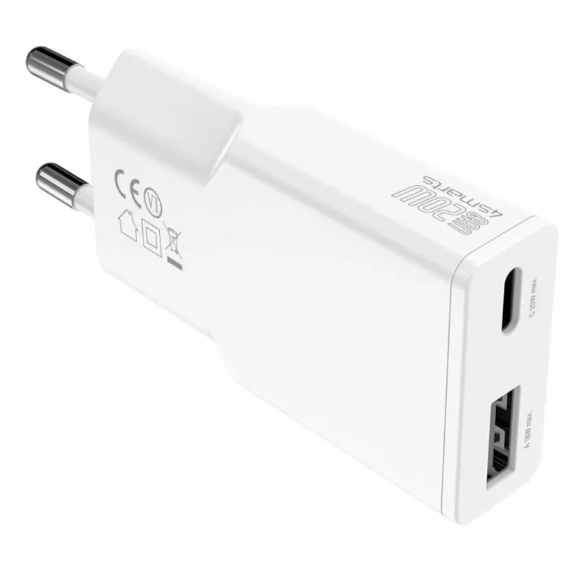 Charger 4smarts 541122 Indoor AC Fast Charging Smartphone Tablet White