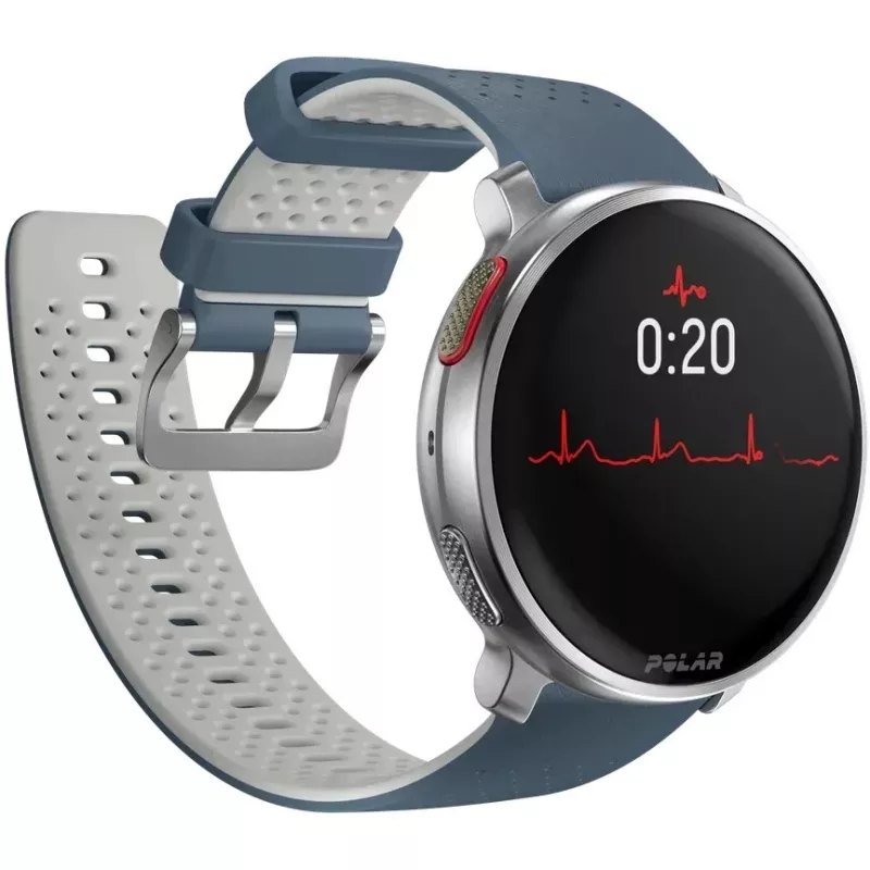 Polar Vantage V3 - Aluminium - Sports Watch with Band - Silicone - Display 3.5 cm (1.39) - 32GB - Bluetooth - 57 g - sky blue (900108892)