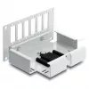 Patch panel DELOCK 6‑port fiber optic for SC Duplex or LC Quad, grey metal, DIN rail mounting