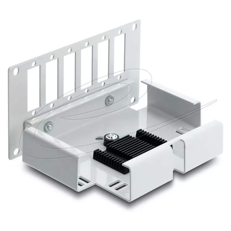 Patch panel DELOCK 6‑port fiber optic for SC Duplex or LC Quad, grey metal, DIN rail mounting