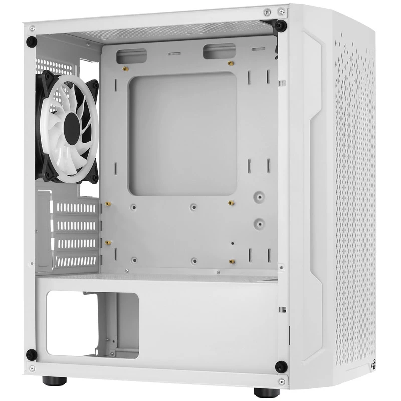ATX AEROCOOL TRINITY MINI FRGB MICRO MINI TOWER CASE WITH GLASS PANEL (WHITE)