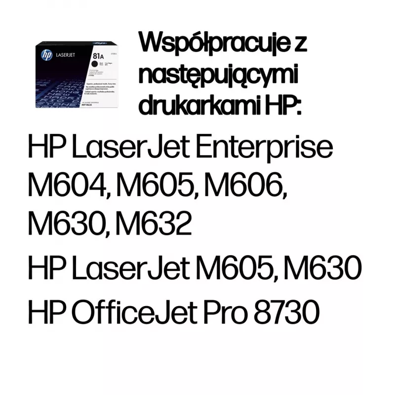 HP 81A Black Original LaserJet Toner Cartridge, 10500 pages, Black, 1 pc(s)
