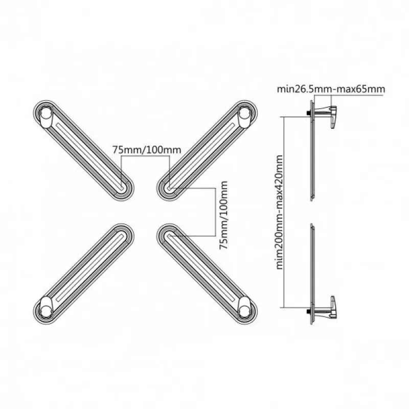 Monitor adapter SBOX NON-VESA — universal non‑VESA mounting adapter for displays (model 0 )