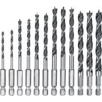 Drill Bit Set KWB 108830 — 12-piece spiral bits with quick-change chuck