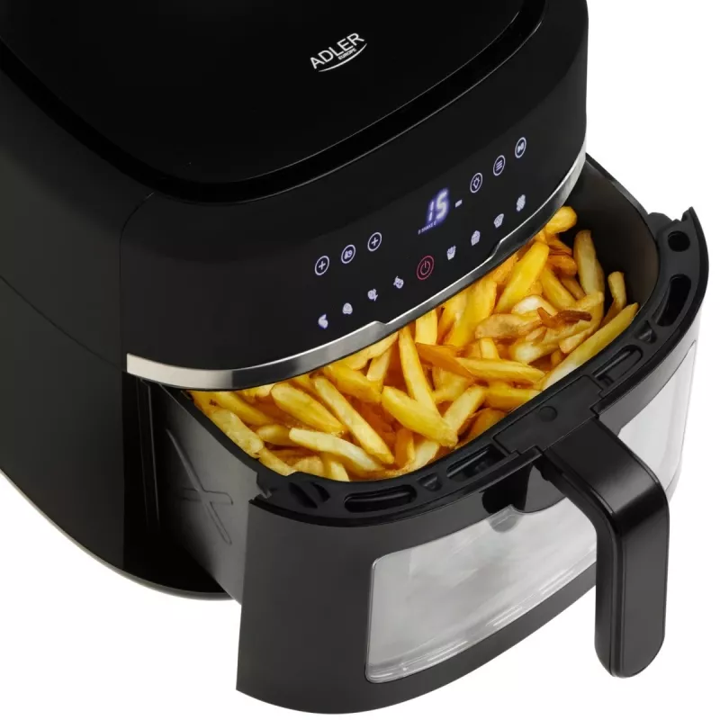 Adler AD 6318 Air Fryer, 8 L, 2500 W, LCD display, 9 programs, Black