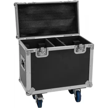 Flightcase Roadinger 2x TMH-B120 with wheels — double rack-style protective case for two TMH-B120 units