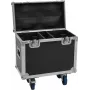 Flightcase Roadinger 2x TMH-B120 with wheels — double rack-style protective case for two TMH-B120 units