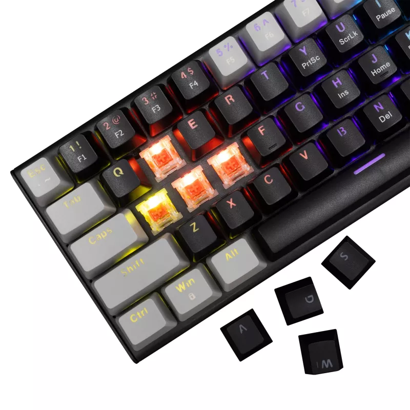 Mechanical Gaming Keyboard White Shark Wakizashi WAKIZASHI-2 with US Red switches, Black-Grey