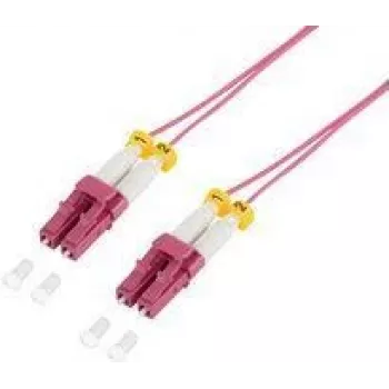 Fibre optic slim patch cable OM4 LC-LC duplex emerald violet 0.5 m