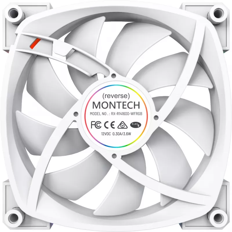 Montech RX140 PWM 140mm ARGB Case Fan - White
