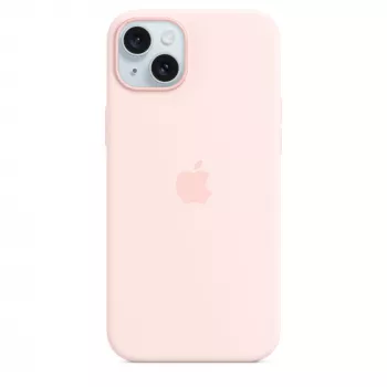 Silicone case with MagSafe for iPhone 15 Plus - light pink