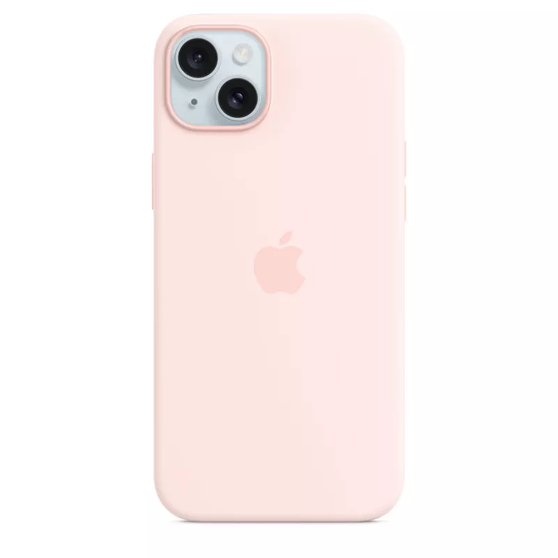 Silicone case with MagSafe for iPhone 15 Plus - light pink