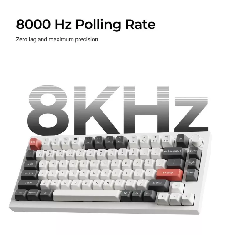 Mechanical 75% keyboard Keychron Q1 Ultra 8K — USB + RF Wireless + Bluetooth, RGB, Black