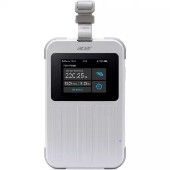 Portable router Acer Connect M6E with 20GB, Dual‑band (2.4 GHz + 5 GHz or 2.4 GHz + 6 GHz), Wi‑Fi 6E, 5G, IP68, 2x2 internal antennas, 4GB RAM, 2.5 GHz CPU