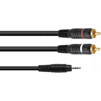 Audio adapter cable Omnitronic 3.5mm jack to 2×RCA, 6 m, model 30225148