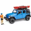 Toy model vehicle BRUDER Jeep Wrangler Rubicon Unlimited with kayak and figure BR-02529