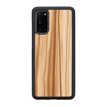 Phone case man and wood Galaxy S20 cappuccino black — protective smartphone cover for Samsung Galaxy S20