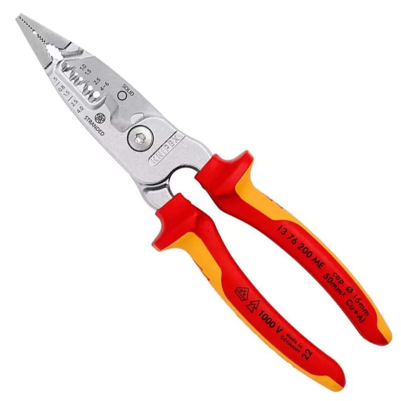 Cable stripper Knipex 13 76 200 ME 6 mm stripping capacity Red Stainless steel Yellow